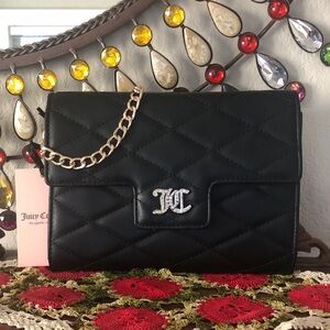 NWT Juicy Couture Black Brighter Than A Diamond Flap Wristlet